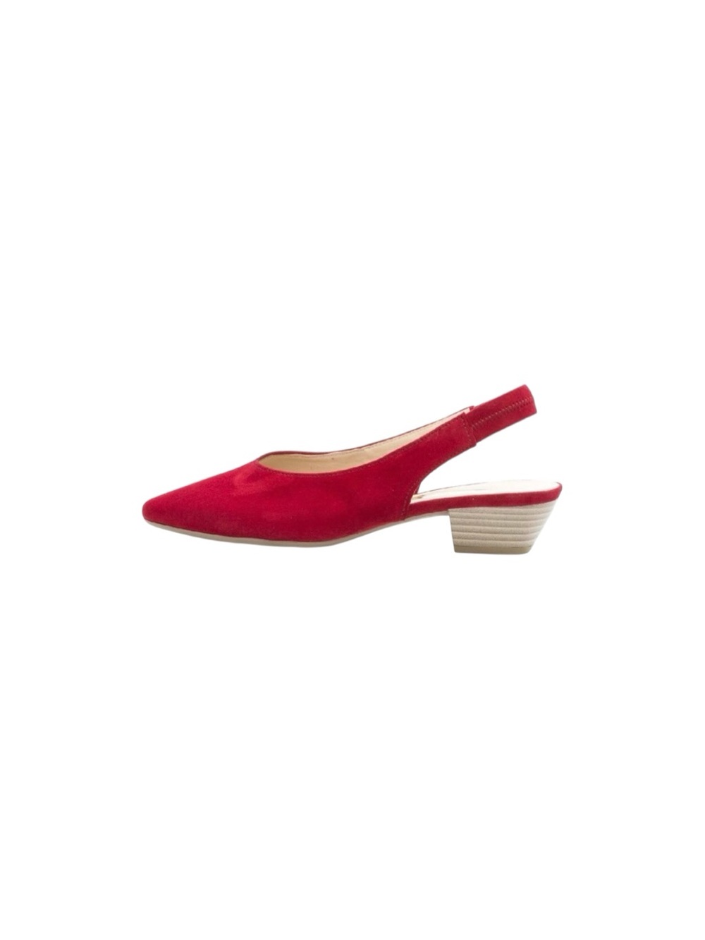Gabor Heathcliff Red Suede Sling Back Court Shoes 1/4” Stacked Heels Size 7